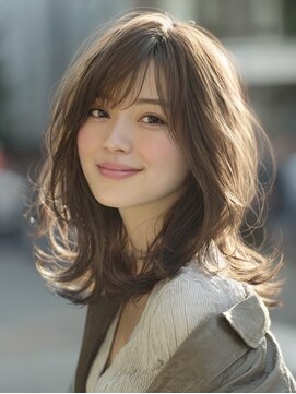 アルトリスト(Altruist Aging×HAIR&SPA) ★ダークアッシュ大人ガーリーボブ着物ミディアムレイヤーカット