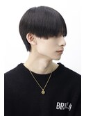 黒髪シースルー縮毛矯正ストレートヘアマッシュノーセット