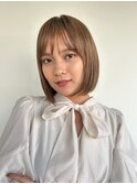 艶髪オリーブベージュ前下がりミニマルボブp2上尾20代30代40代
