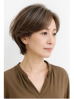 ゲイン(Gain)&nbsp;艶カット×白髪ぼかし×艶ベージュ