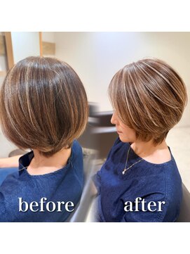 ステラバイケンジ 藤沢(STELLA by KENJE) 白髪ぼかし細めハイライト30代40代50代グレージュ