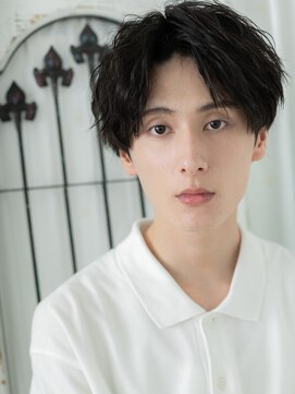 メンズヘア ビーセカンド 草加店(MENS HAIR B-2) 爽やか重めセンターパート社会人メンズ黒髪マッシュパーマI草加
