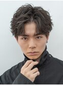 仙台センターパートフェザーパーマシャドウパーマ刈り上げ30代