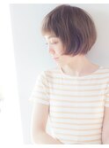 シアーベージュ 小顔 マッシュショート