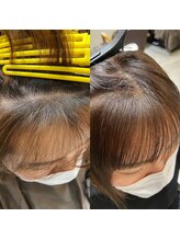 施術メニュー【ポイントストレート】お悩み「前髪につむじがある、割れる、クシャッとなる」［髪質改善］