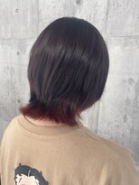 アンダーバーホワイト 浜松店(_WHITE) 赤色インナー×ウルフカット M