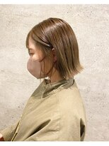 カプア 仙台駅前店(Kapua)&nbsp;大人可愛い切りっぱなしボブ/ミルクティーベージュ