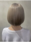【札幌円山ダブルカラー/ホワイトベージュ/切りっぱなしボブ】