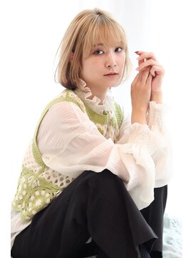 シロフ シンジュク(shirof shinjuku) 大人キレイ × ふんわりハイトーンボブ