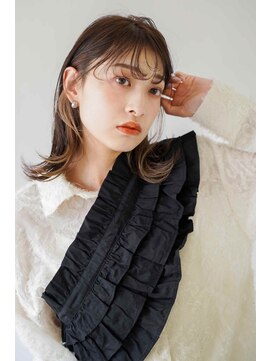 シェル 立川(shell) くびレイヤーエモージュ前髪モテベージュレイヤーミディ【立川】