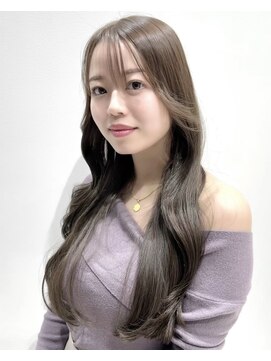 ワン バイ ジエクト(One by The Ect) 韓国式髪質改善カラー大人色気レイヤー透明感アッシュベージュ