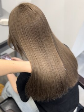 ペレ 栄店(PELE) デザインカラー/レイヤーカット/ウェットヘア/オリーブベージュ