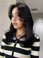 サイン 渋谷(SIGN)&nbsp;韓国ヘアーハッシュカットレイヤーカットグレージュブリーチ無し