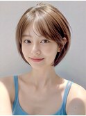 ◇大人可愛い20代30代40代50代前下がりショートボブ丸みショート