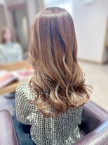 ユウヘアー 石川橋店(U Hair)&nbsp;セミロング 全頭ハイライト ベージュカラー