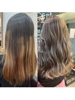 オリノ(olino)&nbsp;他店修正でつくる透明感グレージュバレイヤージュ