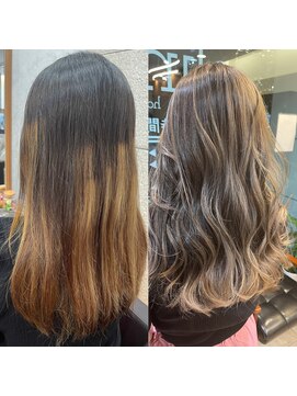 オリノ(olino) 他店修正でつくる透明感グレージュバレイヤージュ