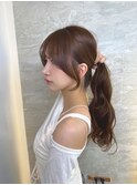 暗めカラー/韓国風巻き/レイヤーカット/髪質改善/縮毛矯正/池袋
