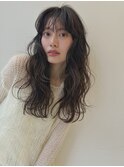 ドライパーマケアパーマロングくすみブラウントリートメント
