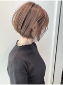 大人前下がりショートボブ丸み