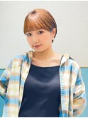 グレージュ/ショートボブ/シースルーバング/前髪/顔周り/立川