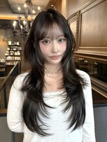 ミンクス 原宿店(MINX) レイヤーカットロングレイヤーミントカラーグレージュカラー