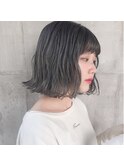 *ウェーブボブ×アッシュグレー*