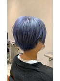 crenierで作るペールブルーのハンサムショート●