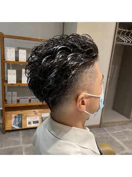 デュード(Dude) ウェーブツーブロックショート/ダークグレージュ/ダークアッシュ