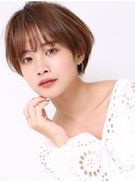 大人可愛い小顔美髪ツヤ髪ひし形ショートモカブラウンA2