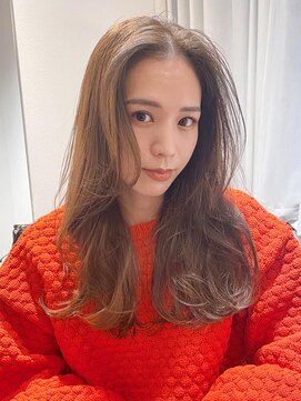 アンス 大阪梅田(ANs.) 大人可愛いエアリーセンターパートイエローべージュロング