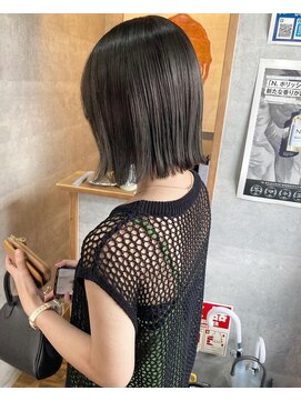 ガーデンヨコハマ(GARDEN YOKOHAMA) オリーブベージュ 切りっぱなしボブブリーチなしイメチェン前髪