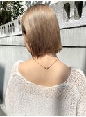 ブロンドベージュブリーチなしダブルカラーハイトーン透明感