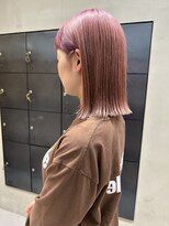 ヘアー アイス ルーチェ(HAIR ICI LUCE) ピンク 髪質改善 ピンクベージュ 切りっぱなしボブ 西田