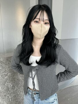 アースコアフュールボーテ 高岡店(EARTH coiffure beaute) ブルーブラック_シースルーバング_韓国風