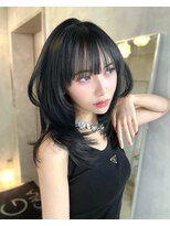 ガラ(GALA) 盛れ黒髪　ダークブルー