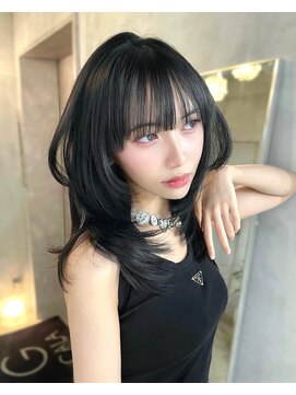 ガラ(GALA) 盛れ黒髪　ダークブルー