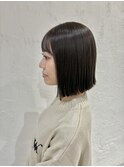 重めボブ×オリーブベージュ.