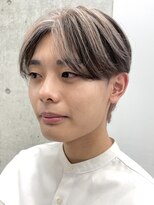 サンクプロジェクト(cinq PROJECT) 韓国メンズホワイトシースルーマッシュアッシュグレージュカラー