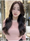 髪質改善レイヤーカット韓国仙台縮毛矯正暗めカラー韓国前髪仙台