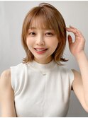 前髪 外ハネボブ チェリーブラウン ミニウルフ"