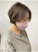 くびれショートボブ40代50代グレイカラー白髪染め白髪ぼかし