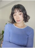 ◎韓国ヘアー顔周りレイヤーボブミディアムおくれ毛前髪万代新潟