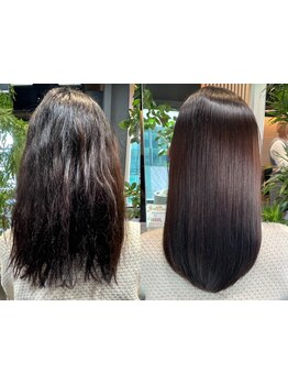 レスピアの酸性ストレート/髪質改善/縮毛矯正でダメージレスなうる艶髪へ♪ずっと触ってたくなる手触りに