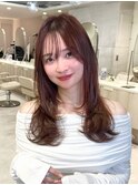 顔周りカットレイヤーカット縮毛矯正コスメストレート韓国ヘア