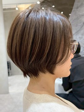 ソワネ 表参道(soigne) 表参道白髪ぼかしハイライトレイヤーボブアッシュグレージュ40代