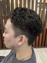 クオリス 上福岡店(QUALIS)&nbsp;冬メンズパーマ刈り上げショートスタイル×オールバックパーマ