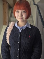 インク(ink”) ぱつっとミニボブ×オレンジカラー@20代30代40代50代