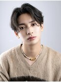 韓国センターパートコンマバングフェザーパーマニュアンスパーマ