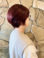 トップヘアスパアンドリゾート 鳴海(TOP HAIR spa&resort) ショートボブ/ショート/カシスレッドカラー